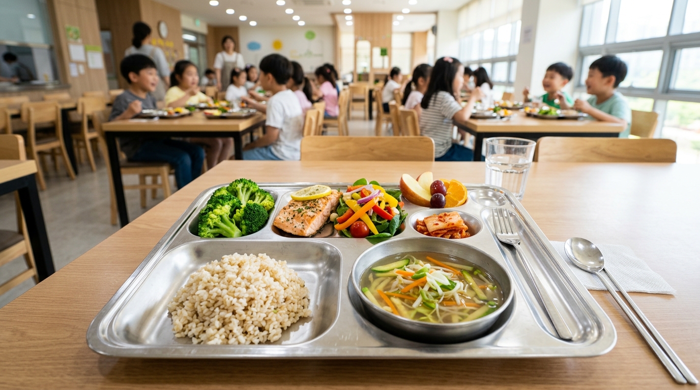 무균 청정 유기농 급식 식단